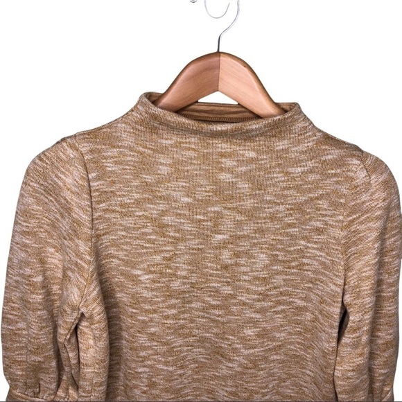 Madewell Gathered Sleeve Mockneck Top Puffed Sleeve Women’s Size XS AG265 - Picture 6 of 11